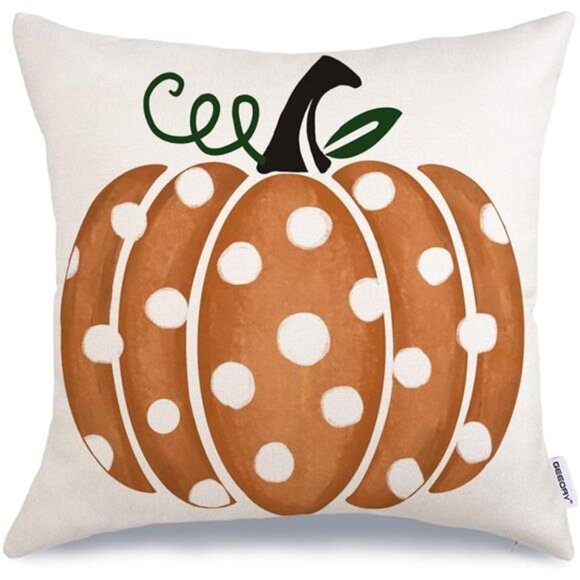 Other - Fall Pillow Covers 18x18 Inch Polka Dots Pumpkin Throw Pillows for